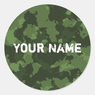 Sticker Rond camo vert