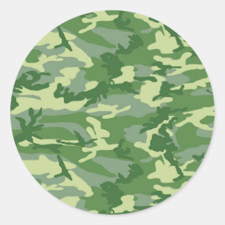 Sticker Rond Camo vert