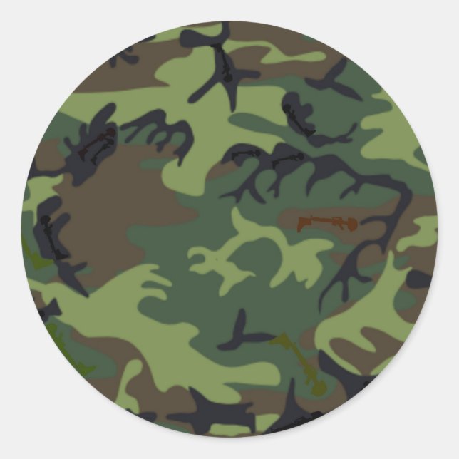 Sticker Rond Camouflage (Devant)