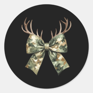 Sticker Rond Camouflage Camo Coquette Chasse aux Cerfs Chasse W