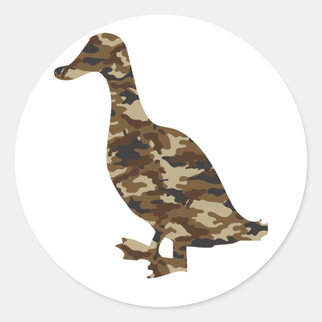 Sticker Rond Camouflage Canard Silhouette (Devant)