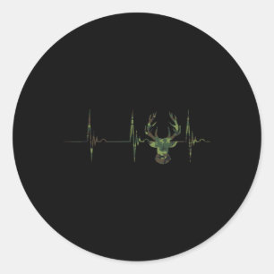 Sticker Rond Camouflage Cerfs Antlers Chasse Cartouches Ecg