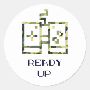 Sticker Rond Camouflage Contrôleur de jeu vidéo prêt Gamer