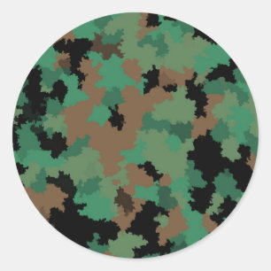 Sticker Rond Camouflage de la jungle verte de l'armée Design Mo