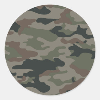 Sticker Rond Camouflage de l'armée en vert et en Brown