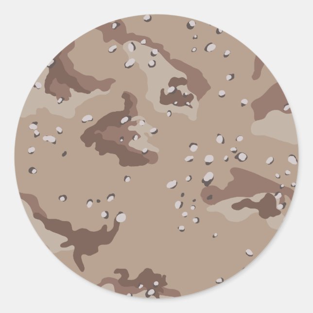 Sticker Rond Camouflage du désert (Devant)