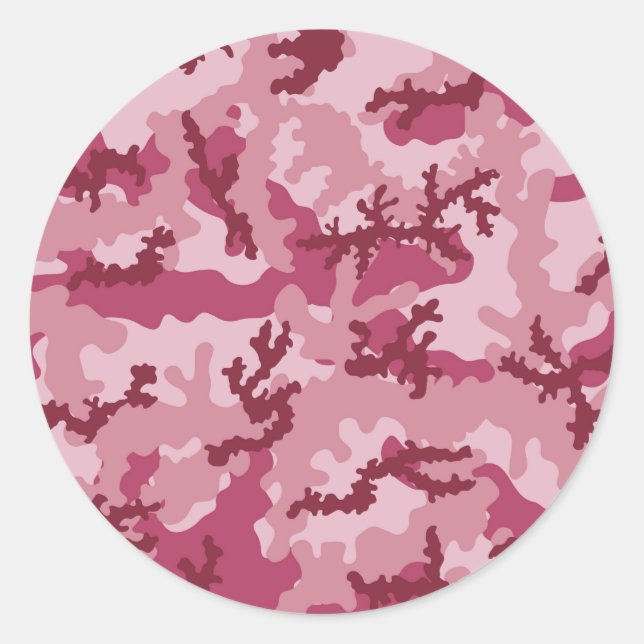 Sticker Rond Camouflage rose (Devant)
