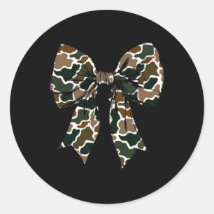 Sticker Rond Camouflage Vieux Camo Bow Camo Coquette Chasse aux