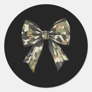 Sticker Rond Camouflage Vieux Camo Bow Camo Coquette Chasse aux