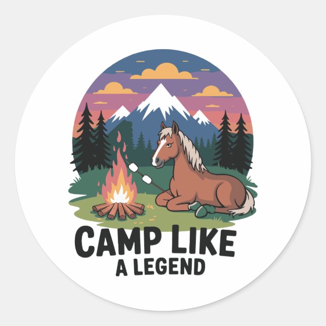 Sticker Rond Camp d'équitation comme un camp de légende (Devant)