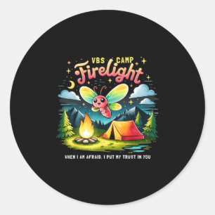 Sticker Rond Camp Firelight Vbs Camp Firework 2024 Vacation Bib
