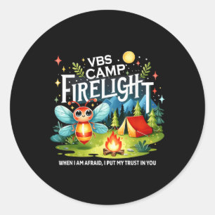 Sticker Rond Camp Firelight Vbs Camp Vacances Bible School Fire