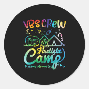 Sticker Rond Camp Vbs Crew Camp Feu de joie École biblique de v