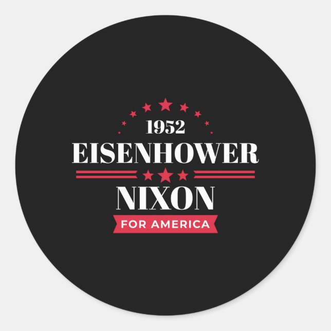 Sticker Rond Campagne Eisenhower Nixon Ike 1952 (Devant)