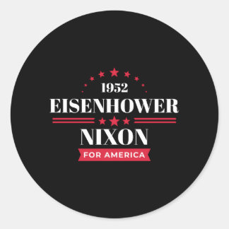 Sticker Rond Campagne Eisenhower Nixon Ike 1952