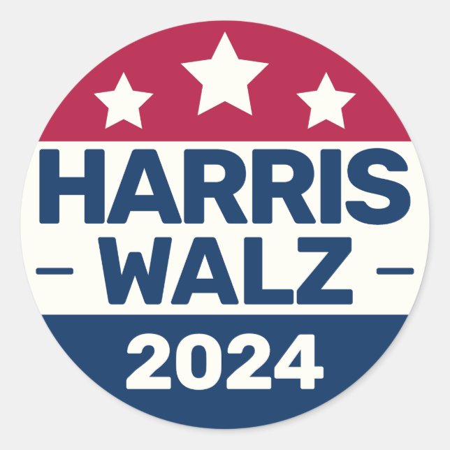 Sticker Rond Campagne Kamala Harris Tim Walz 2024 Président (Devant)