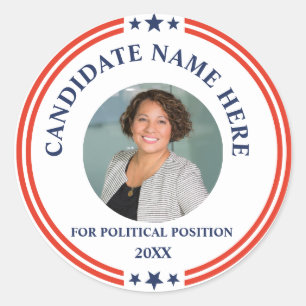 Sticker Rond Campagne politique avec photo personnalisée