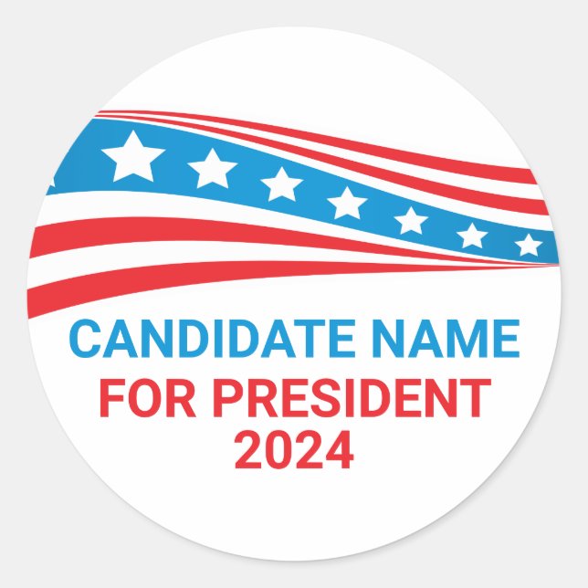 Sticker Rond Campagne politique personnalisée Modèle du drapeau (Devant)