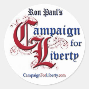 Sticker Rond Campagne pour l'autocollant RON PAUL de revers de