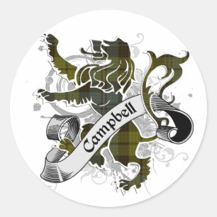 Sticker Rond Campbell Tartan Lion