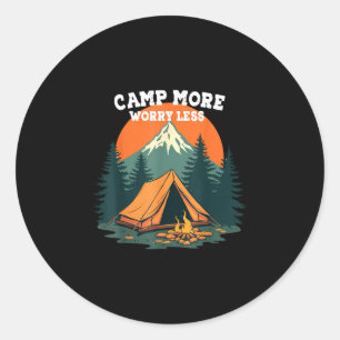 Sticker Rond Campez plus, inquiétez-vous moins design rétro sur