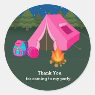 Sticker Rond Camping