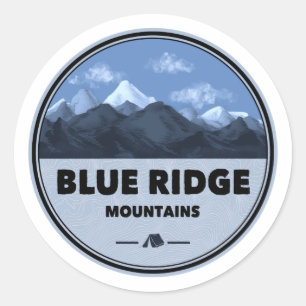 Sticker Rond Camping Blue Ridge Mountains