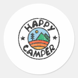 Sticker Rond Camping-car drôle Amateur de camping heureux Vacan