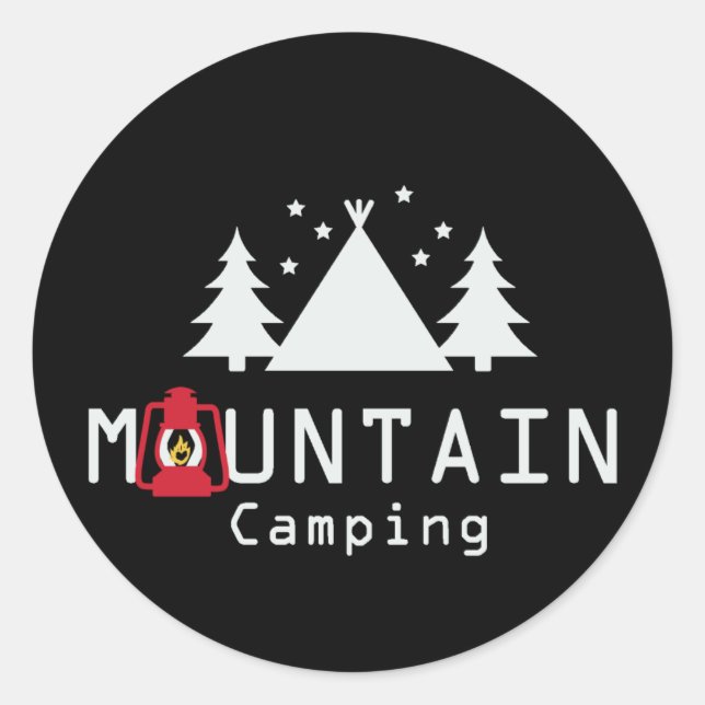 Sticker Rond camping de montagne (Devant)