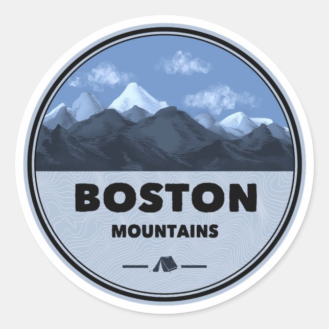 Sticker Rond Camping des monts Boston Arkansas (Devant)