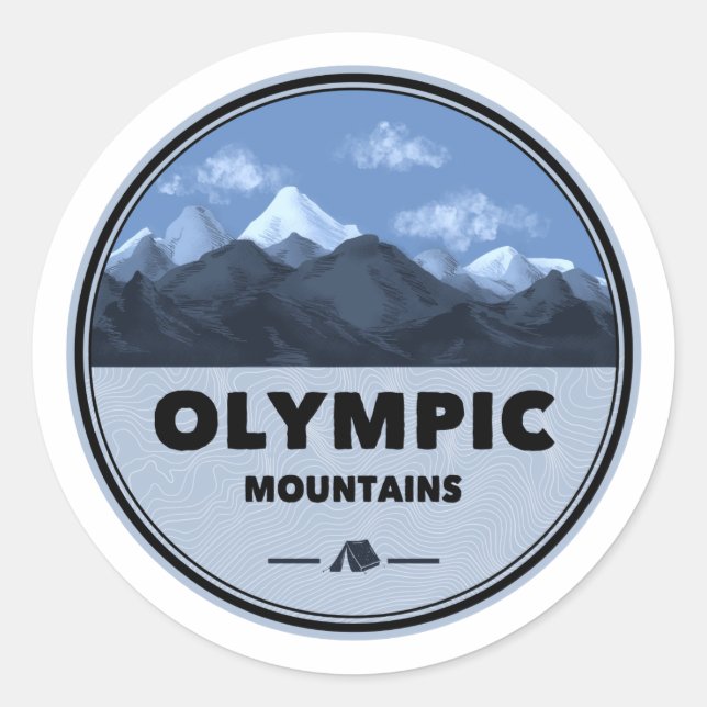 Sticker Rond Camping des Monts Olympiques de Washington (Devant)