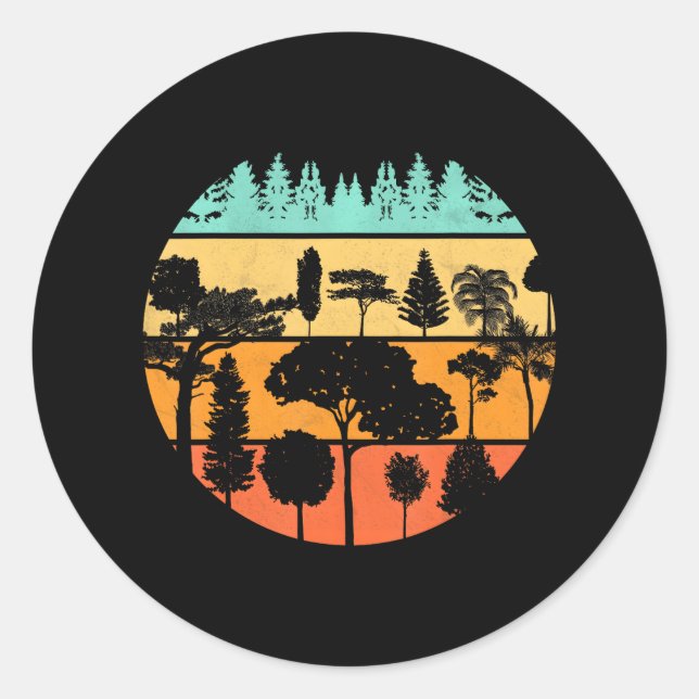 Sticker Rond Camping Faune Camper Nature Lovers Forêt (Devant)