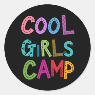 Sticker Rond Camping Filles cool Filles Filles Filles Femmes