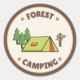 Sticker Rond Camping moderne   aventure en plein air   aventure