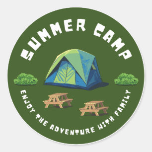 Sticker Rond Camping / Plein air propre   camper plus, s'inquié