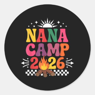Sticker Rond Camping rétro Nana 2026 Vacances d'été en famille