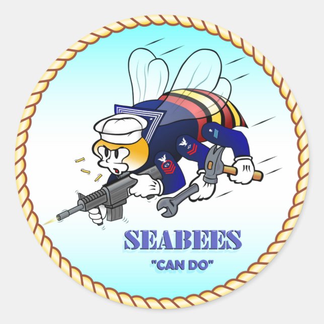Sticker Rond Can Do Seabee (Devant)