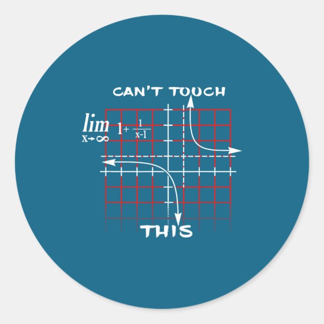 Sticker Rond Can T Touch This Equation Math Funny Gift  (Devant)