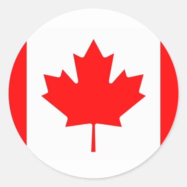 Sticker Rond Canada - Drapeau canadien (Devant)