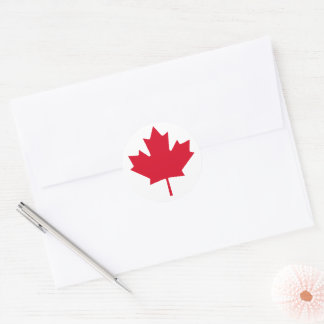 Sticker Rond Canada Maple Leaf Patriotique Gratuit Non À Vendre