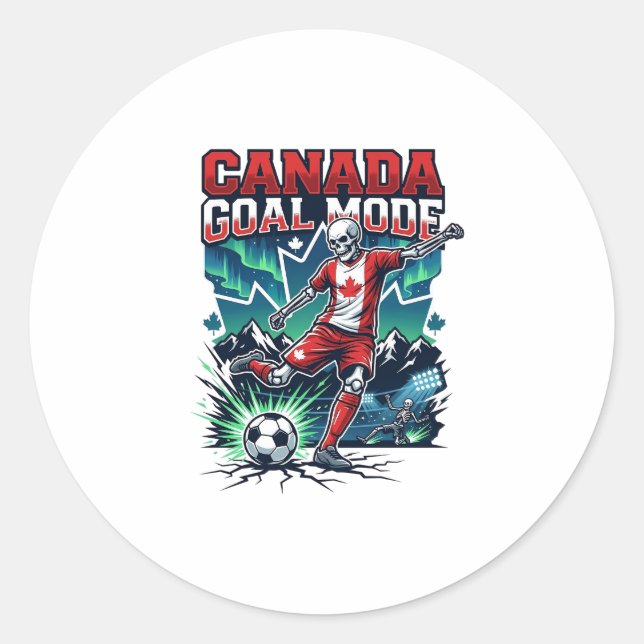 Sticker Rond Canada Mode de but squelette attaquant nations dyn (Devant)
