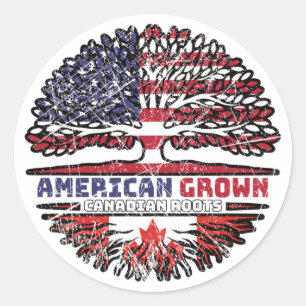 Sticker Rond Canadian Canada US American États-Unis