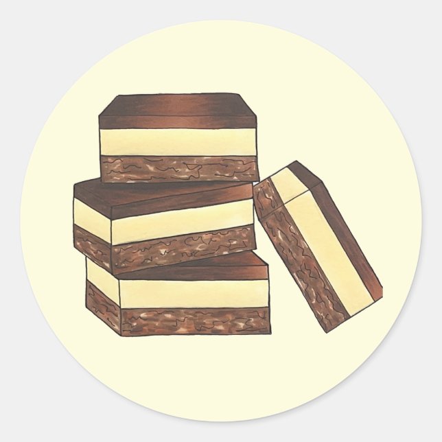 Sticker Rond Canadian Nanaimo Bars Canada Colombie-Britannique  (Devant)