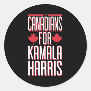 Sticker Rond Canadiens Pour Kamala Harris Pro America Election