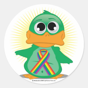 Sticker Rond Canard à ruban LGBTQ