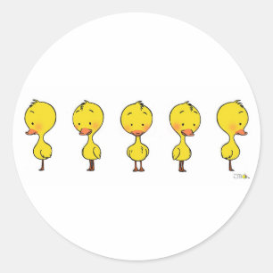 Sticker Rond Canard Animé