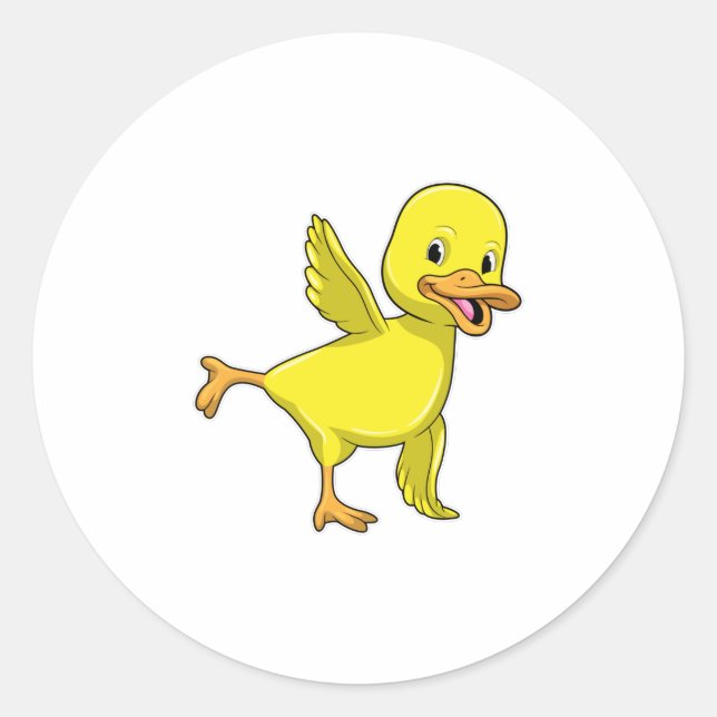 Sticker Rond Canard au Yoga Exercice d'étirement (Devant)