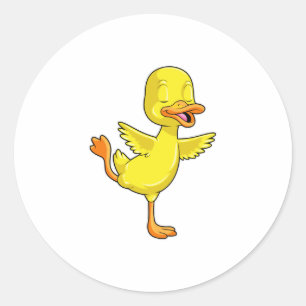 Sticker Rond Canard au Yoga Fitness sur une jambe