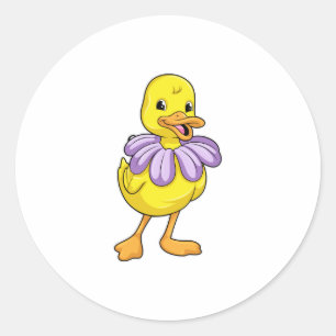 Sticker Rond Canard avec marguerite