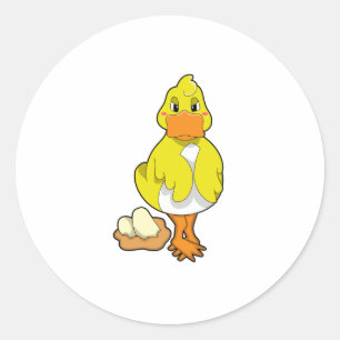 Sticker Rond Canard avec oeufs